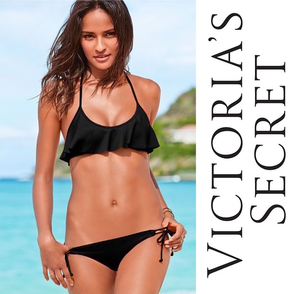 flounce halter bikini top